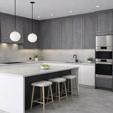 Texture Gray Shaker Frameless Euro-Style Kitchen Cabinets