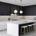 Dark Wood &  Matte White Frameless Euro-Style Kitchen